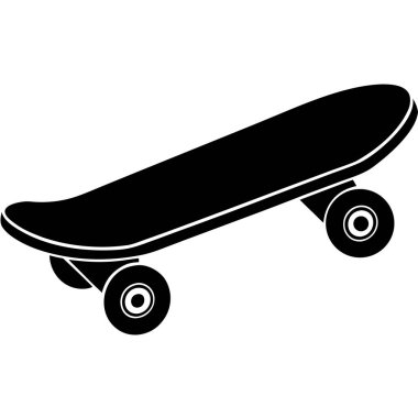 Kaykay simgesi, basit vektör illüstrasyonu