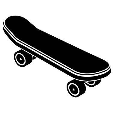 Kaykay sporu simgesi, basit siyah stil