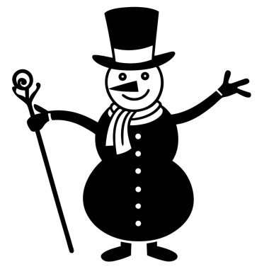 Bir kardan adamın çizgi film vektörü