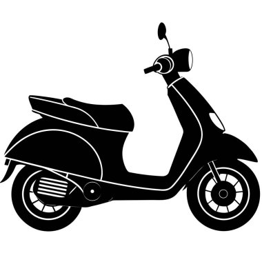 Logo ve Ulaşım Tasarımı için Motosiklet Silüeti Minimum Motosiklet Simgesi. Vektör illüstrasyonu