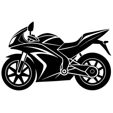 beyaz zemin üzerinde motosiklet simgesi. vektör çizim