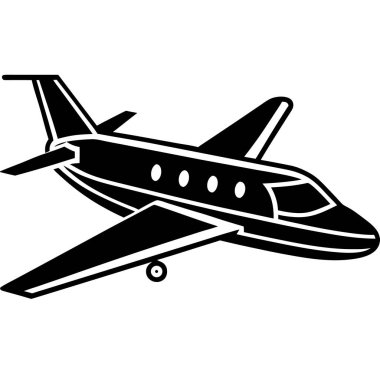 Uçak yolculuğu simgesi - ana hatlar biçiminde