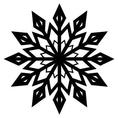 Beyaz arkaplanda izole edilmiş soyut kar tanesi, vektör illüstrasyonu