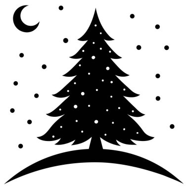 Çam ağacı orman simgesi katı biçimde