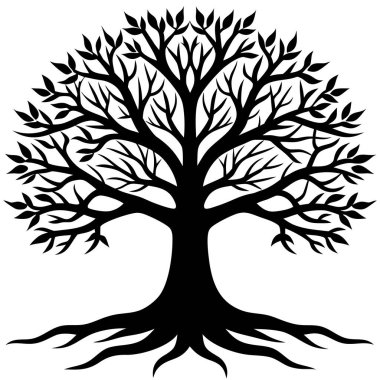 Bir ağaç siluetinin vektör çizimi