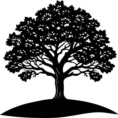Ağaç siluetinin vektör illüstrasyonu