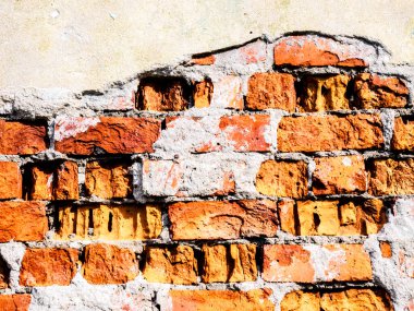 Sert turuncu tuğla duvar arka planı. Resmi kapat