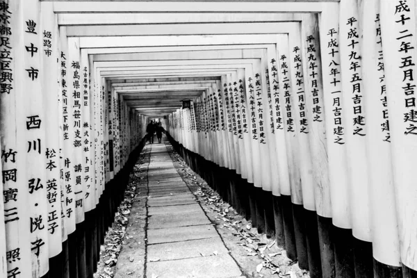 Киото Япония Декабря 2009 Года Туннель Вуден Тори Фушими Инари — стоковое фото