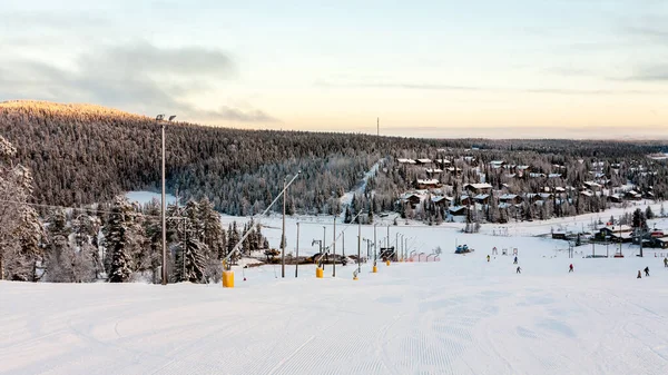 Hermosa Vista Invierno Las Montañas Finlandia Ruka —  Fotos de Stock