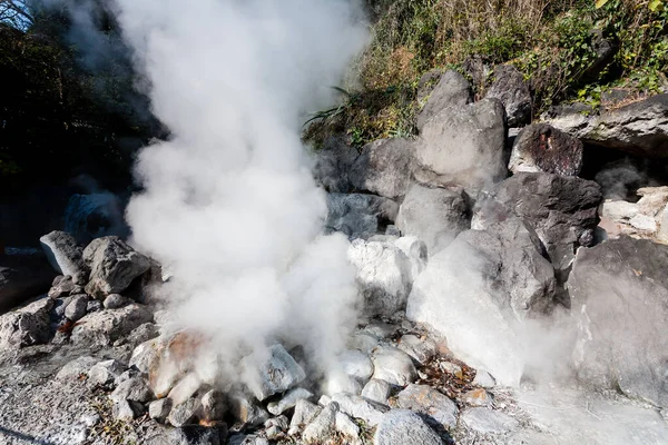 Fonte Termal Jigoku Piscina Vulcânica Água Fervente Distrito Kannawa Beppu — Fotografia de Stock