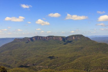 Mavi Dağlar manzaralı. Echo Point Katoomba, Yeni Güney Galler, Avustralya