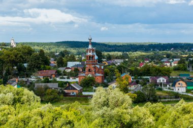 Küçük Rus kasabası Borovsk 'taki Ortodoks Kilisesi