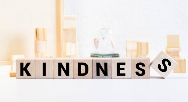 KINDNESS kelime yapı taşları, konsept ile yapılır