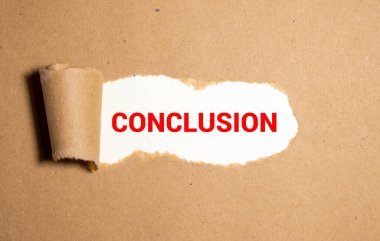 Yırtık kağıt altında yazılmış sonuç iletisi, konsept