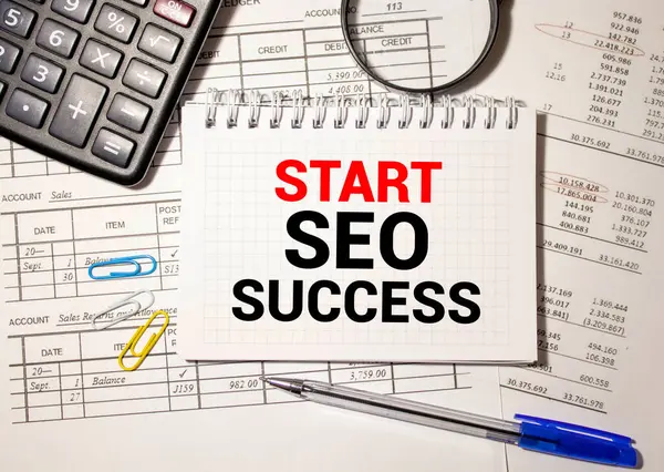 Handwriting Text Seo Success Concept Meaning Accomplishment Achievement Increasing Traffic — Stock Photo, Image