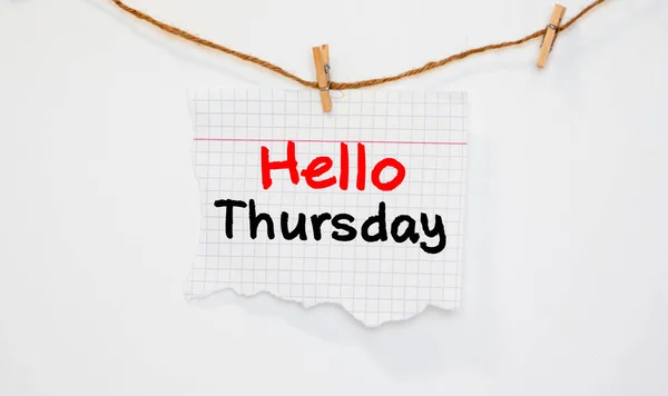 Handwriting Text Hello Thursday Concept Meaning Greeting Used Welcome Day — Stock Photo, Image