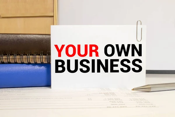 Your Own Business Note Paper Pinned Cork Board — Stock Photo, Image