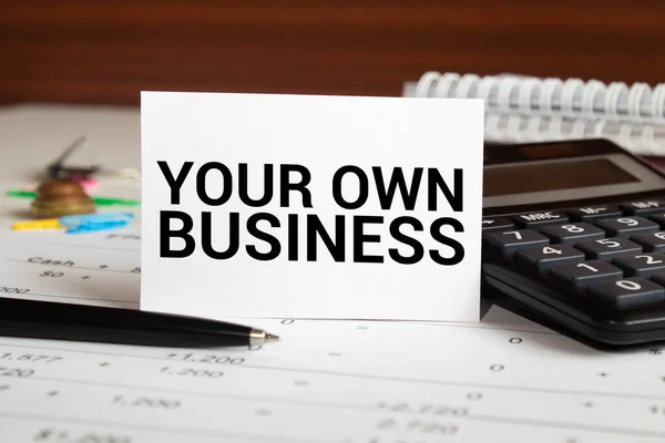 Your Own Business Note Paper Pinned Cork Board — Stock Photo, Image