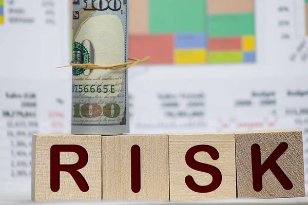 Cube Word Risk White Red — Stock Photo, Image