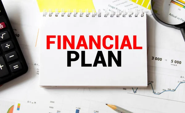 Plan Financiero Redacción Palabras Papel Concepto Negocio —  Fotos de Stock