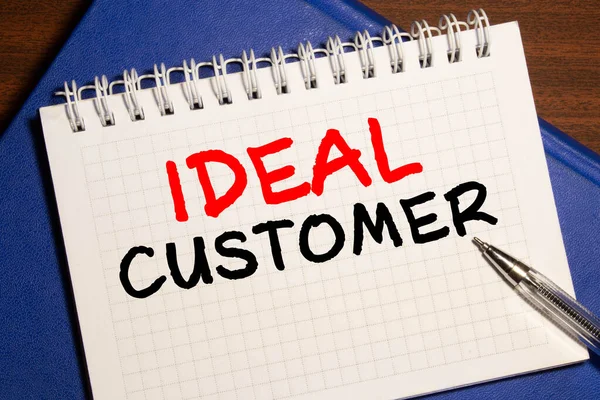 Carte Blanche Sur Fond Noir Avec Texte Ideal Customer — Photo