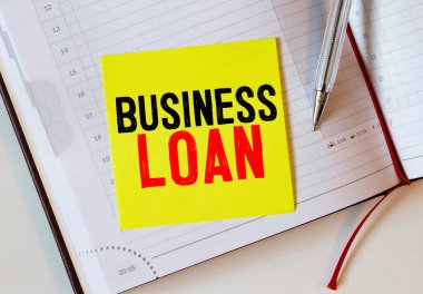 Not kağıdına iş kredisi metni konsepti.