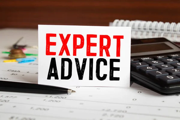 Expert Advice Text Signed Marker White Paper — Stock Photo, Image