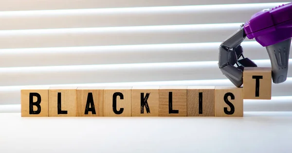 Blacklist Palabra Hecha Con Bloques Construcción Concepto — Foto de Stock