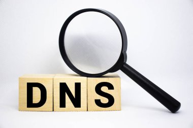 DNS word concept written on a light table clipart