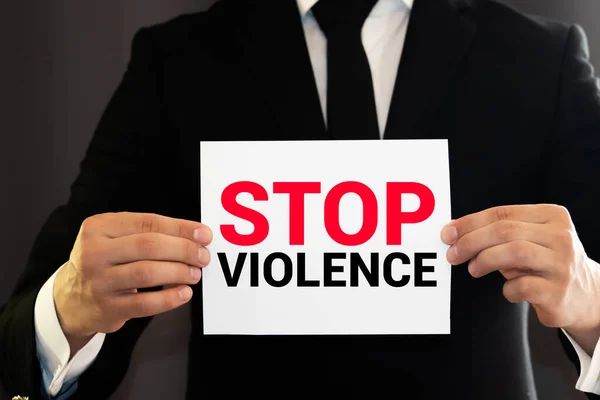 Stop Violence Stencil Print Grunge Brick Wall — Stock Photo, Image