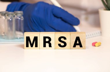 MRSA Methicillin-Resistant Staphylococcus Aureus Infection Medicine Concept. clipart