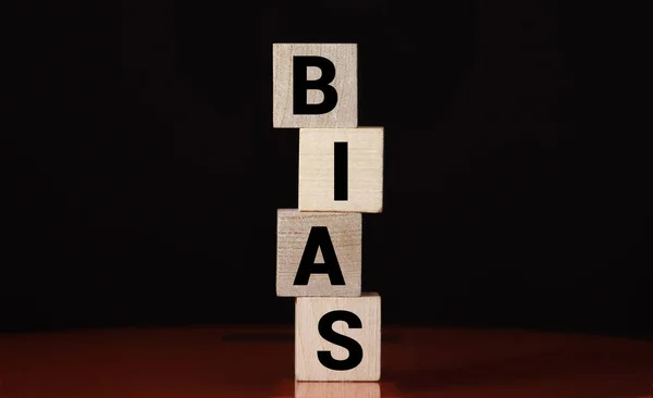 Wooden Blocks Word Bias Prejudice Personal Opinions Preconception — Stock Photo, Image