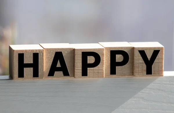 Cita Inspiradora Feliz Con Cara Feliz Emotivo Gráfico Arreglado Forma — Foto de Stock