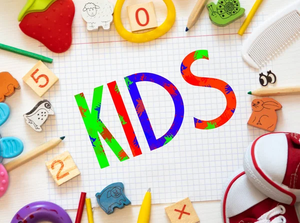 Word Kids Lekkim Tle Koncepcja Biznesu — Zdjęcie stockowe