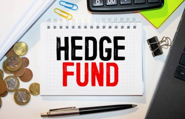 text Hedge Fund beyaz kağıt, iş konsepti