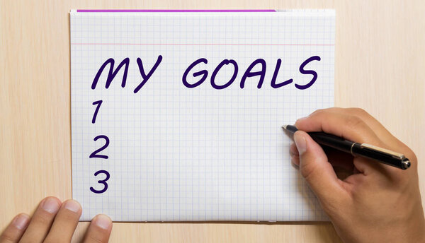 Блокнот со словами моя концепция целей, бизнес-концепция