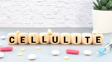 CELLULITE word made with building blocks