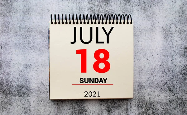 July 18 Calendar. Part of a set.