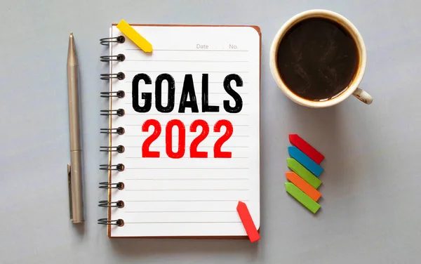 Uwagi Napisem Cel 2022 Planowanie Plany Zadania Nowe Pomysły Biznesowe — Zdjęcie stockowe