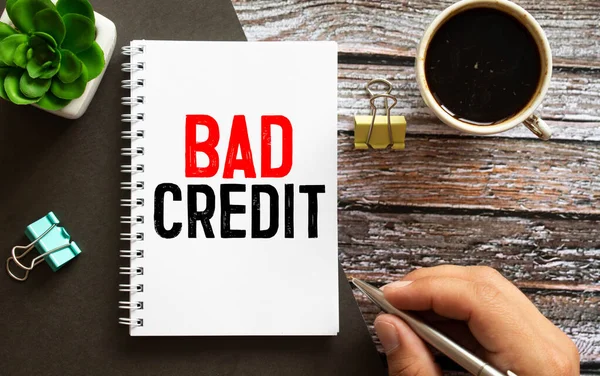 Bad Credit Text Concept Isolated White Background — Stock Photo, Image