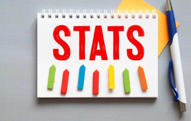Tahta blok üzerine yazılmış STATS kelimesi, iş konsepti