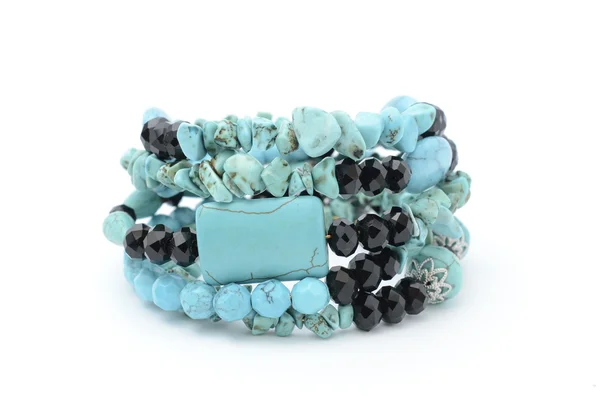 Bracelet turquoise isolé sur blanc — Photo