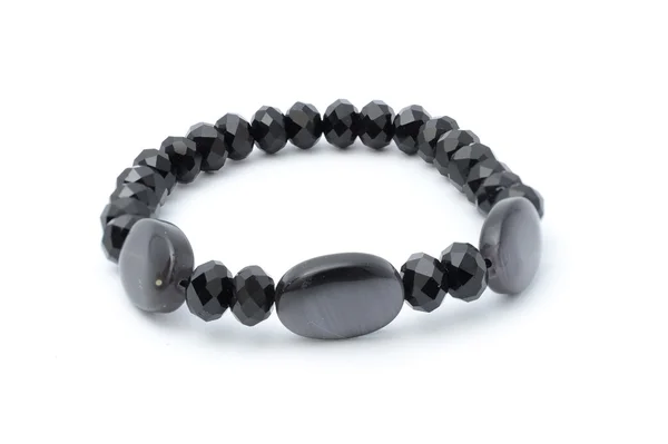 Black bracelet isolated on white — Stock Photo, Image