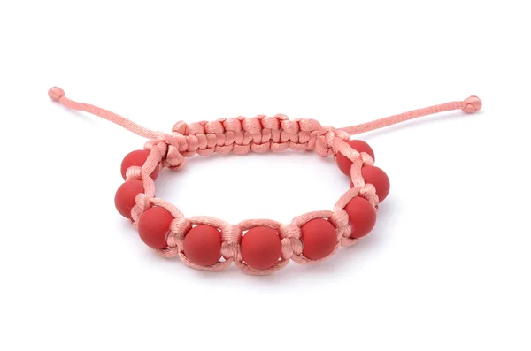 Bracciale con perline rosse isolate — Foto Stock