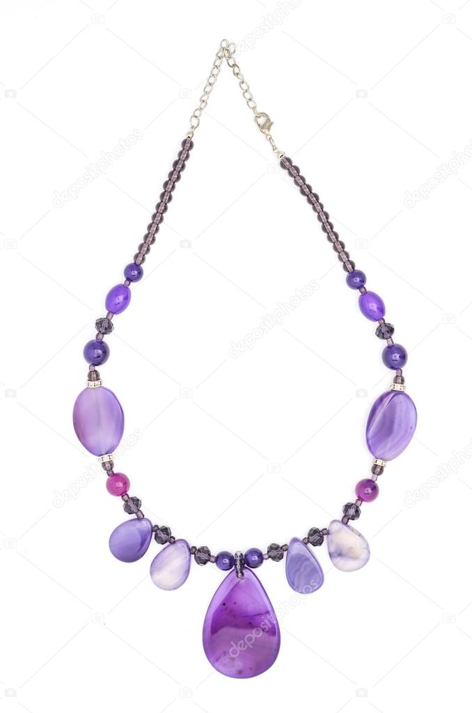 purple beads isolated on white