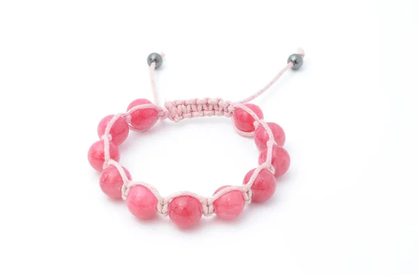 Bracelet avec perles rouges isolées — Photo