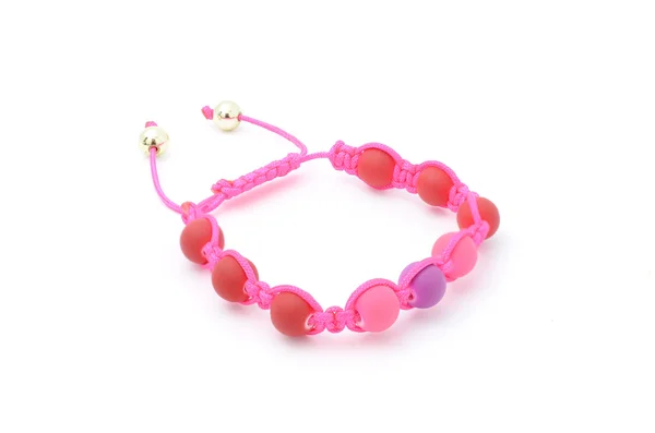 Bracelet with pink beads isolated — Stock Photo, Image