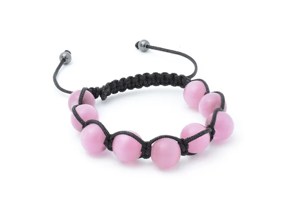 Pulseira de contas rosa isolado — Fotografia de Stock