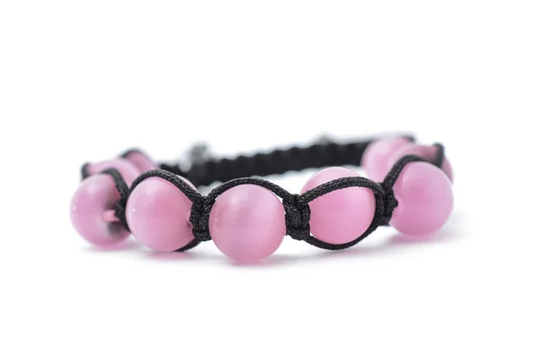 Bracelet of pink beads isolated — Stock Photo, Image