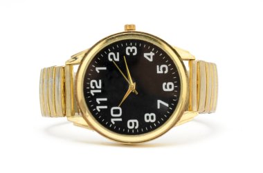 İzole üzerinde beyaz altın Mens watch